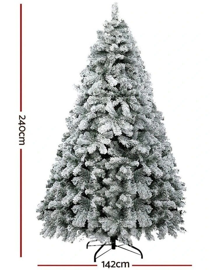 Jingle Jollys Christmas Tree 2.4M Snowy 1165 Tips image 3
