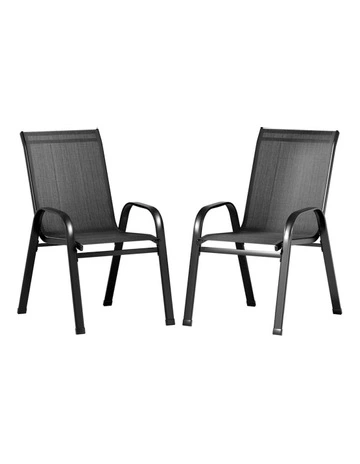 Outdoor Stackable Chairs x2 in Black