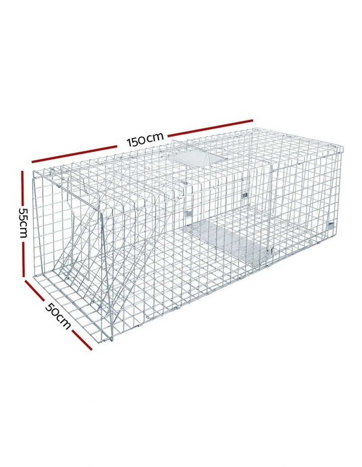 Animal Trap Cage XXXL 155x50x53cm in Silver image 3