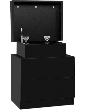 2 Drawers Bedside Tables in Black