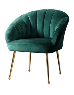 Eloise Velvet Armchair in Green