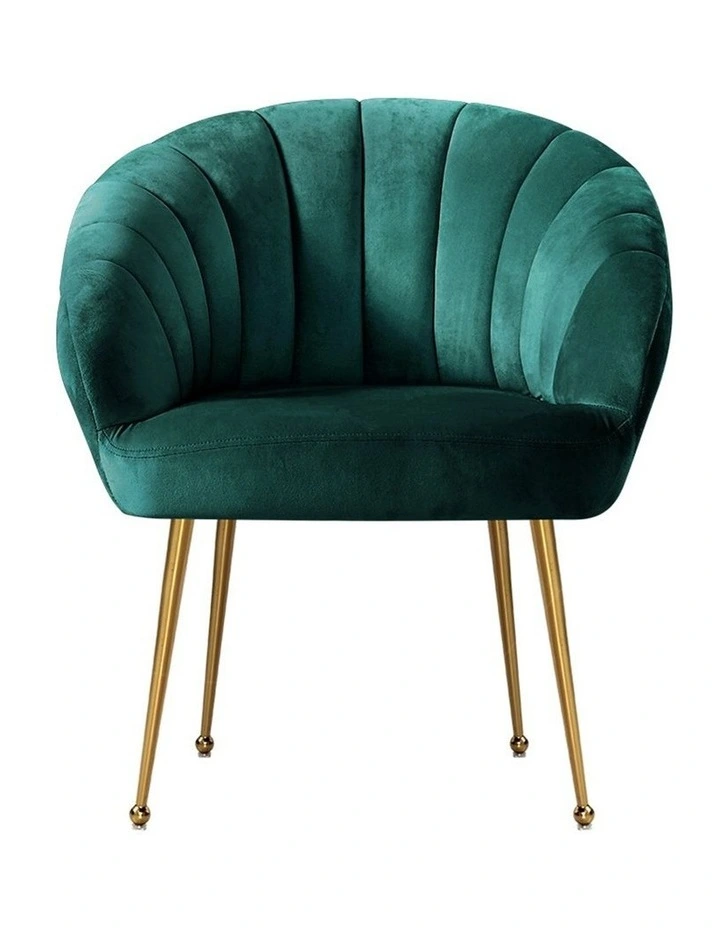 Eloise Velvet Armchair in Green image 2