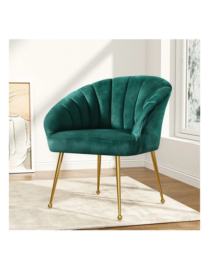 Eloise Velvet Armchair in Green image 3