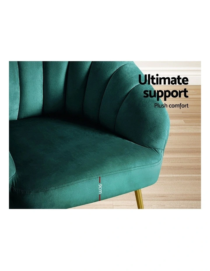 Eloise Velvet Armchair in Green image 6