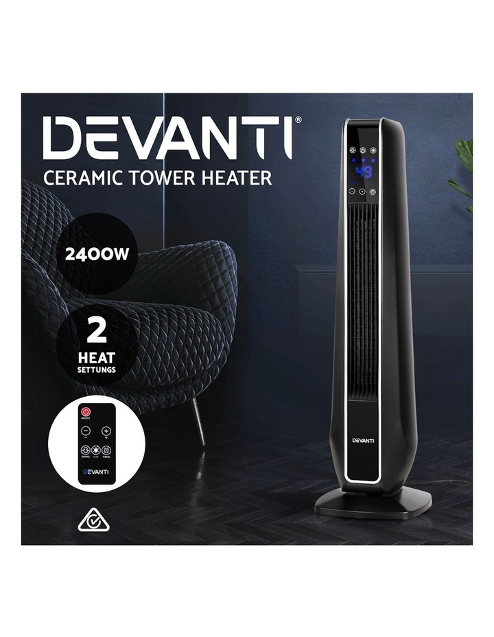 Devanti Ceramic Electric Portable Fan/Heater 2400W In Black | MYER