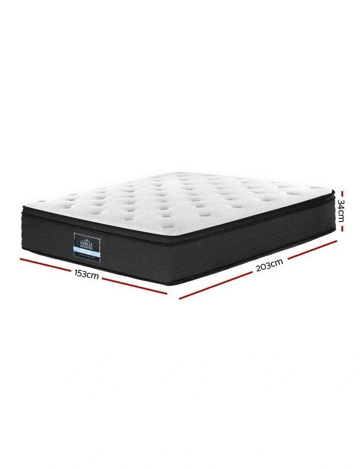 Euro Top Pocket Spring Firm Foam Queen Mattress Bed in White image 7