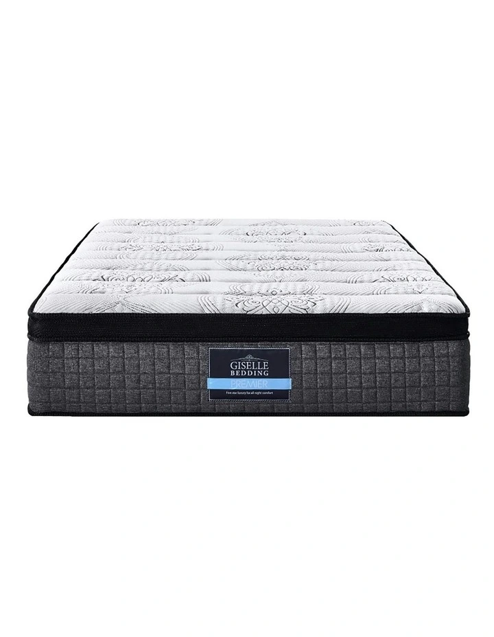 Euro Top Latex Layer Queen Mattress 9 Zone 34cm in White image 2