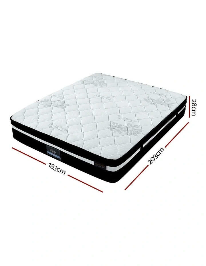 7 Zone Super Firm Euro Top King Size Mattress 28cm in White image 7