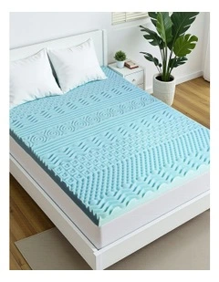 Queen 11-zone Memory Foam Mattress Topper 8cm in Blue