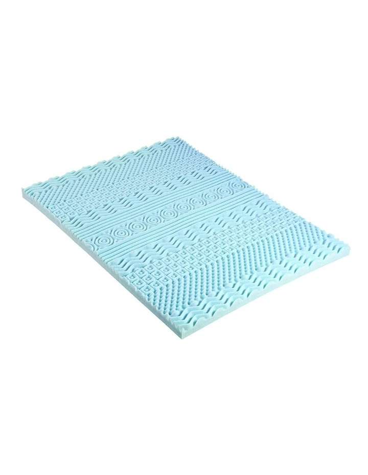 Queen 11-zone Memory Foam Mattress Topper 8cm in Blue image 5