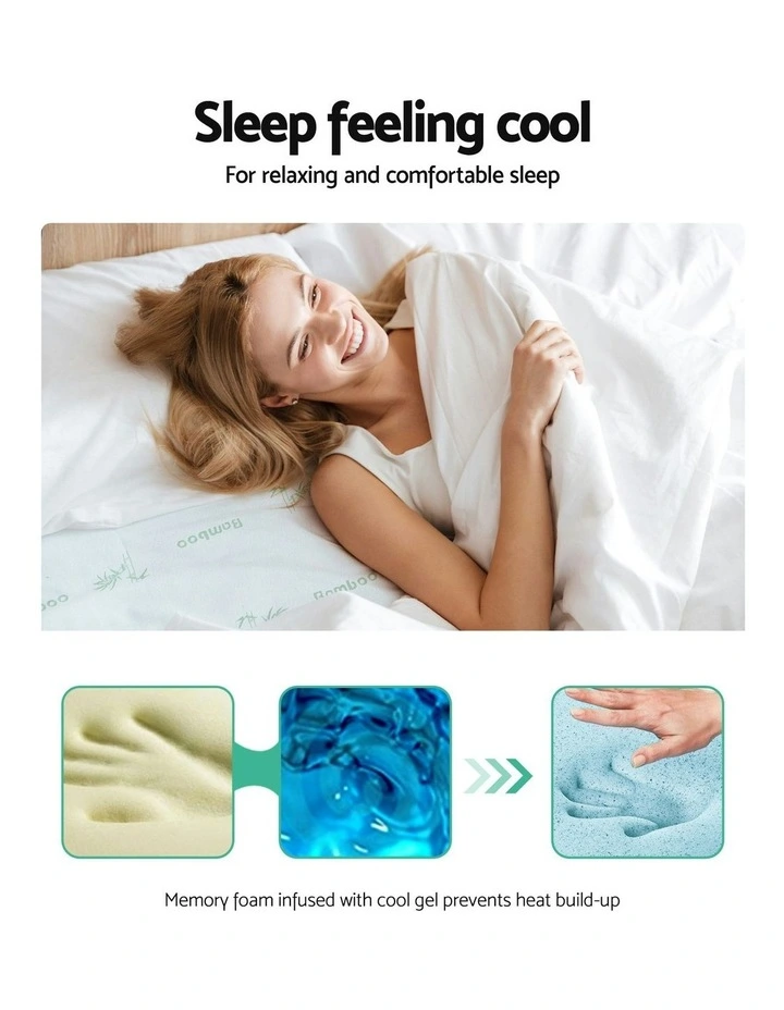 Single 11-Zone Memory Foam Mattress Topper 8cm in Blue image 2