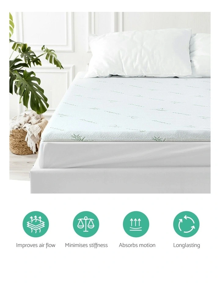 Single 11-Zone Memory Foam Mattress Topper 8cm in Blue image 3