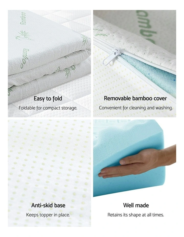 Single 11-Zone Memory Foam Mattress Topper 8cm in Blue image 4