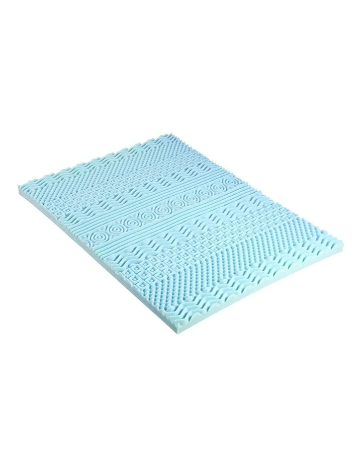 Single 11-Zone Memory Foam Mattress Topper 8cm in Blue image 5