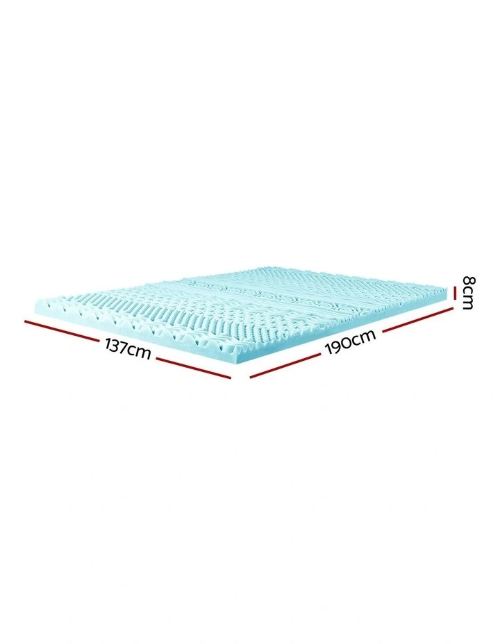 Single 11-Zone Memory Foam Mattress Topper 8cm in Blue image 7