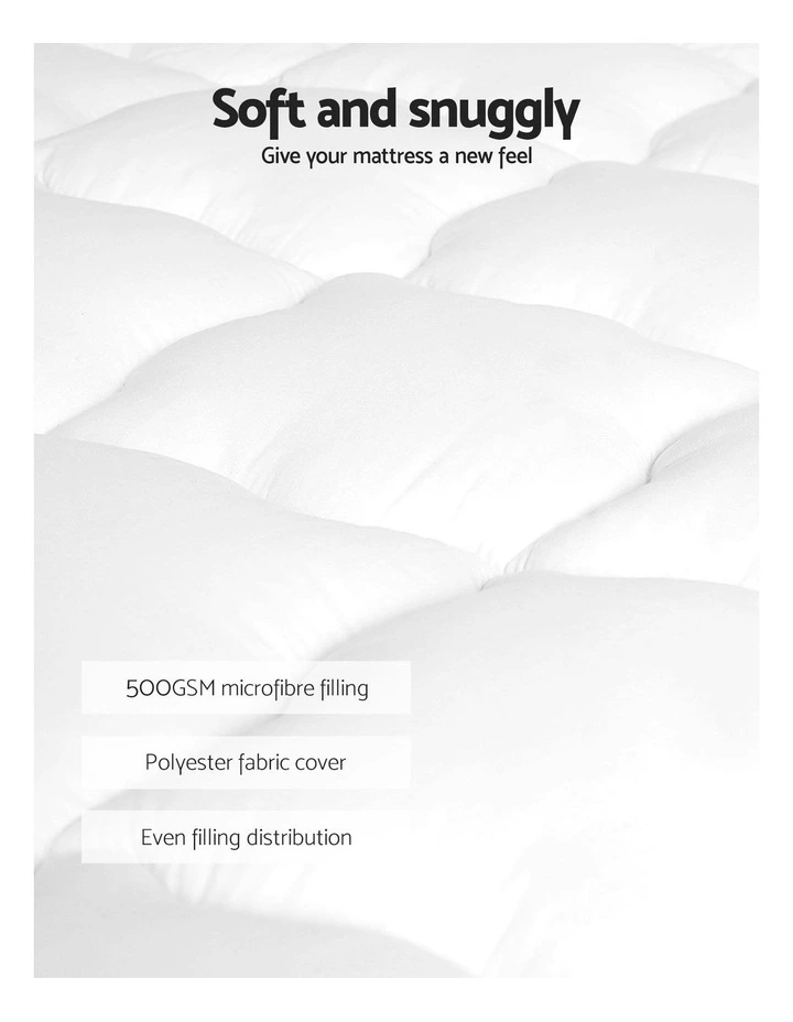 Single Pillowtop Topper Mattress in White image 2