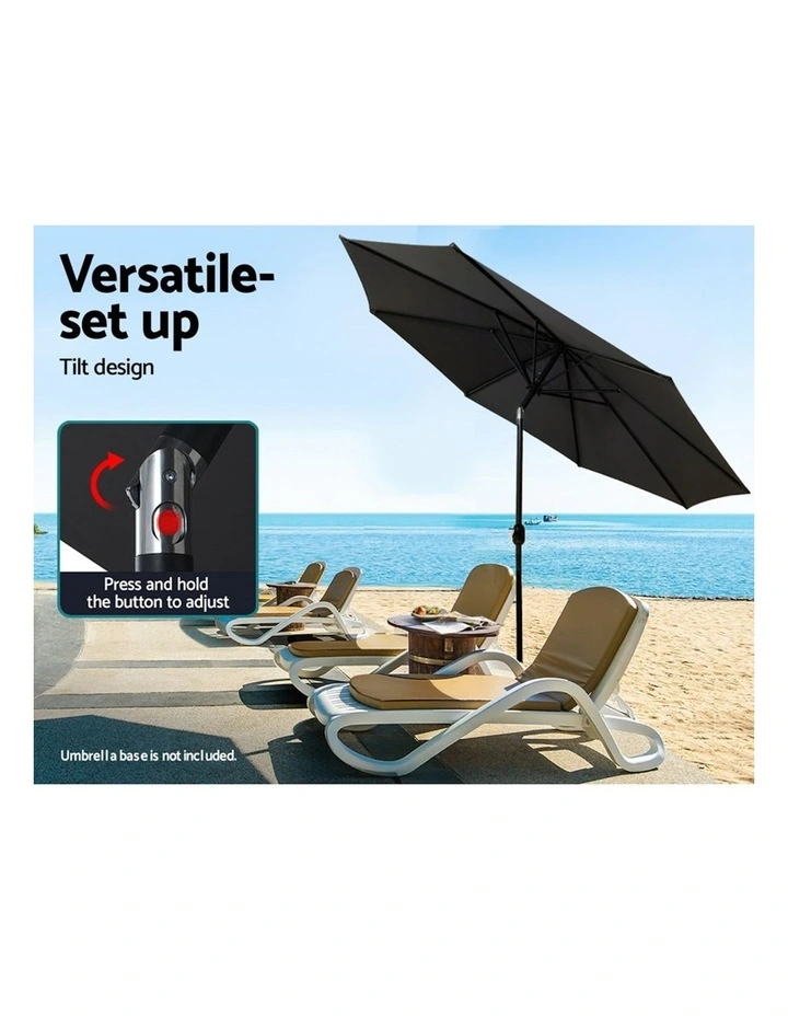 Outdoor 3m Umbrella in Black image 3