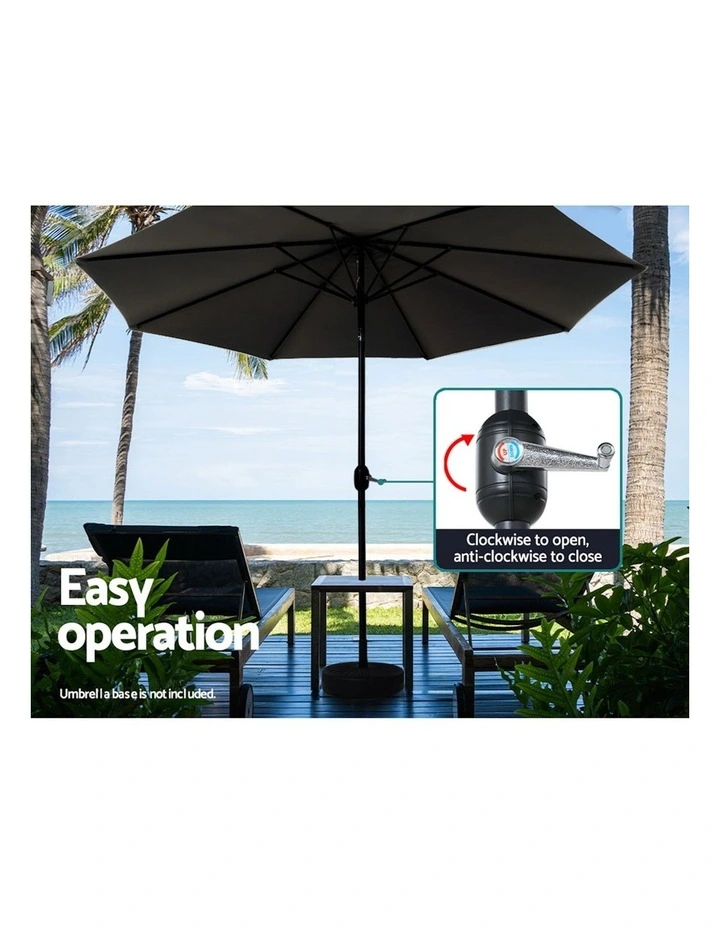 Outdoor 3m Umbrella in Black image 4
