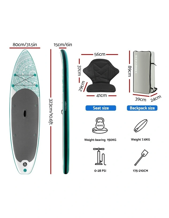 Inflatable Stand Up Paddle Board in Blue image 2