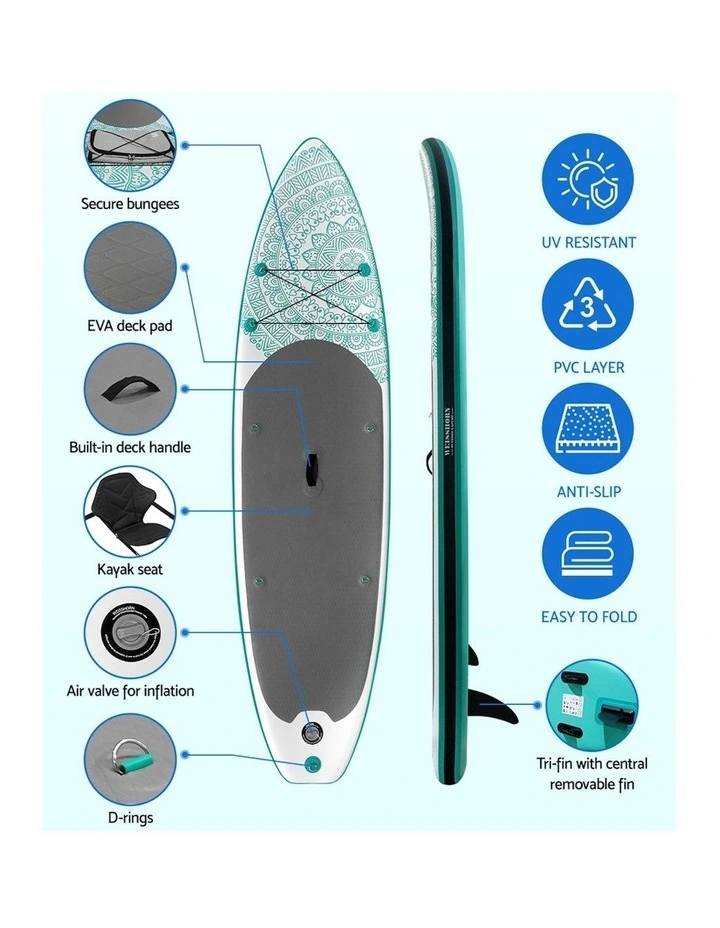 Inflatable Stand Up Paddle Board in Blue image 4