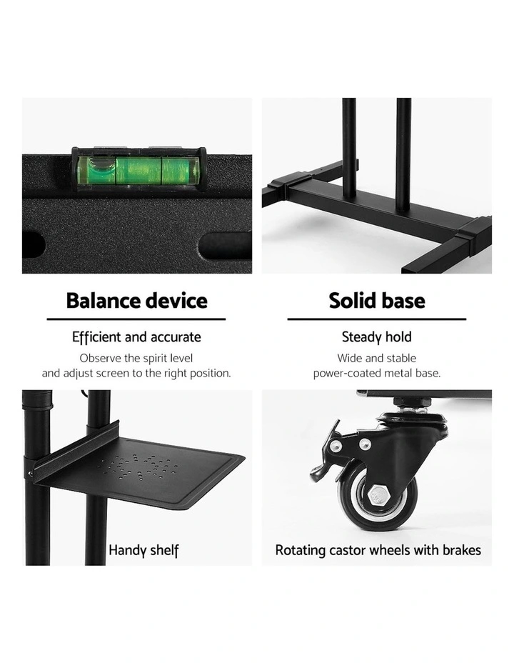 Mobile TV Stand with Mount Bracket (Fits 23-65inch TV) in Black image 7