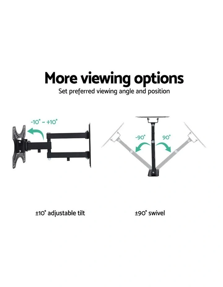 TV Wall Mount Bracket Tilt Swivel Full Motion 32 37 42inch in Black image 5