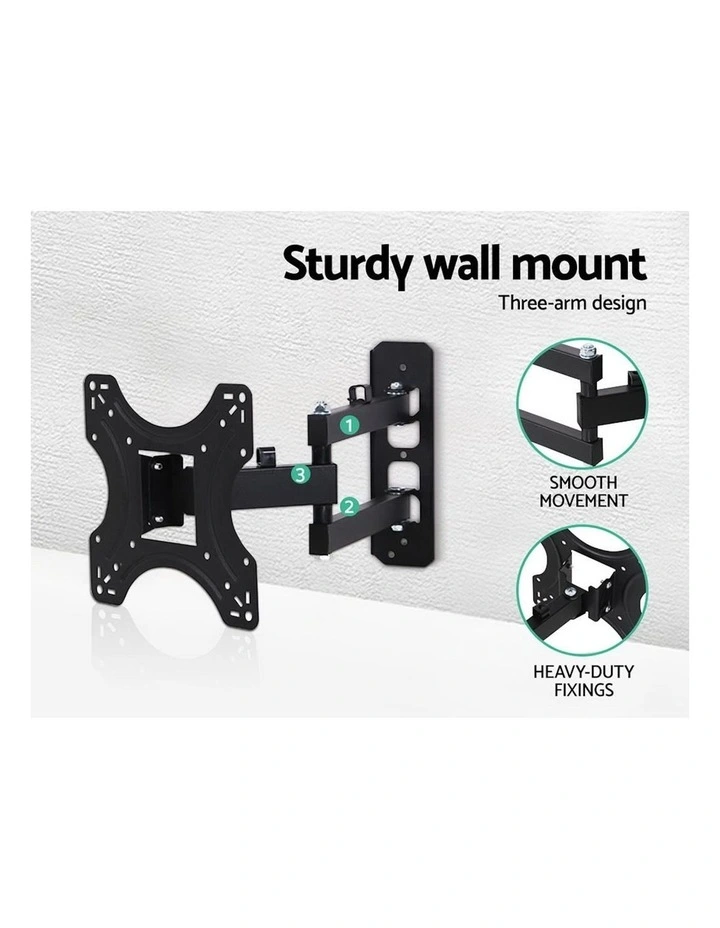 TV Wall Mount Bracket Tilt Swivel Full Motion 32 37 42inch in Black image 6