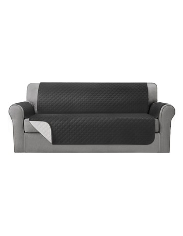 Artiss Sofa Cover Couch Covers 3 Seater Quilted in Dark Grey | MYER