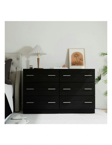 6 Chest of Drawers Lowboy in Black