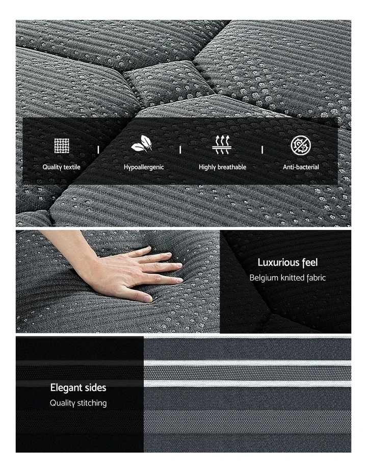 Kristie Series Dual Euro Top Queen Mattress 35cm in Grey image 4