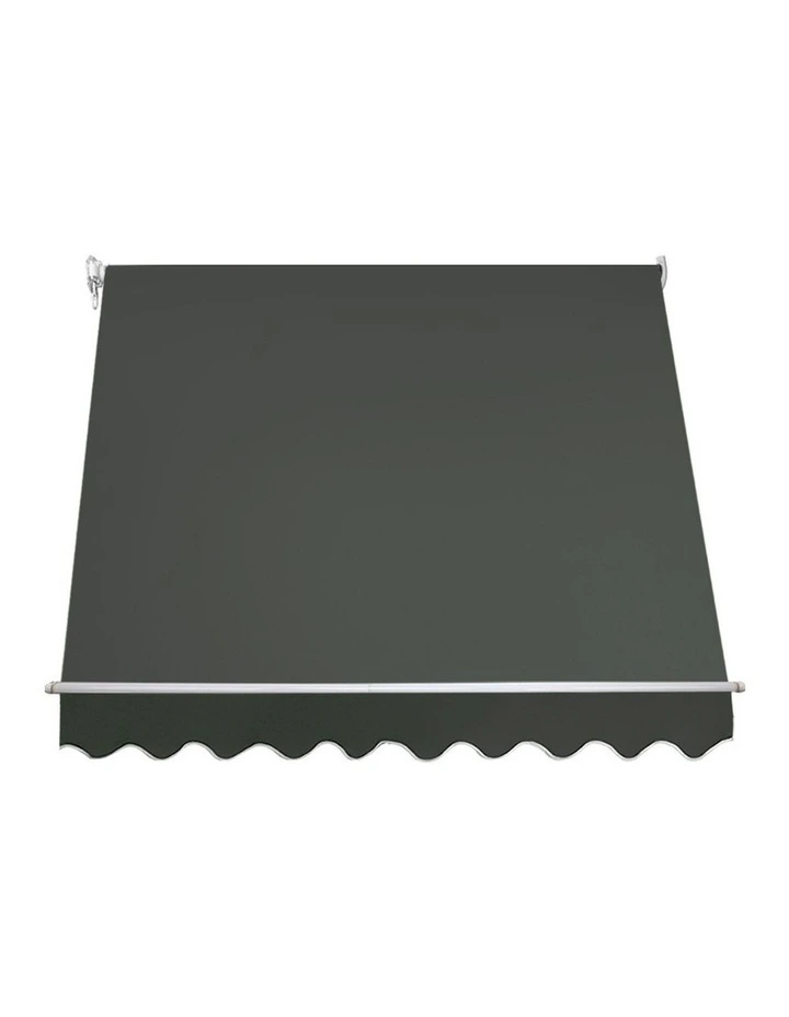 Instahut 2.4x2.1m Window Fixed Pivot Arm Awning in Grey image 2