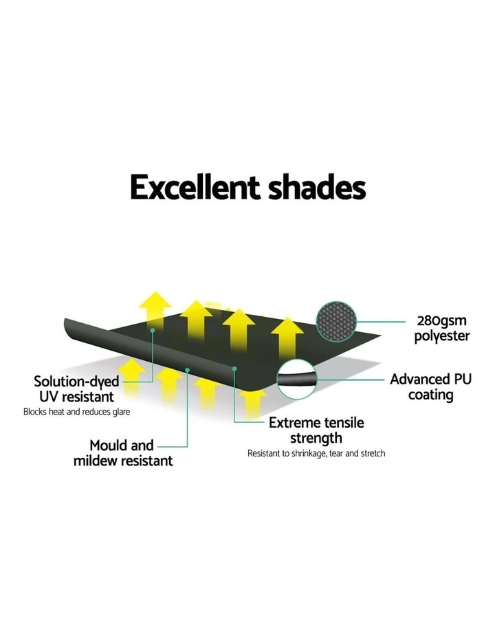Instahut 2.4x2.1m Window Fixed Pivot Arm Awning in Grey image 7