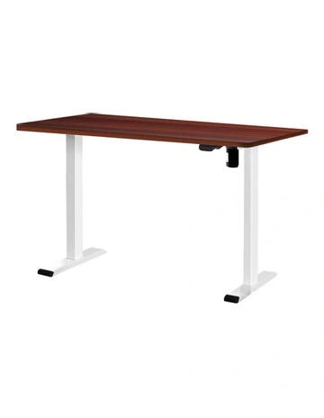 Electric Standing Desk in White/Walnut