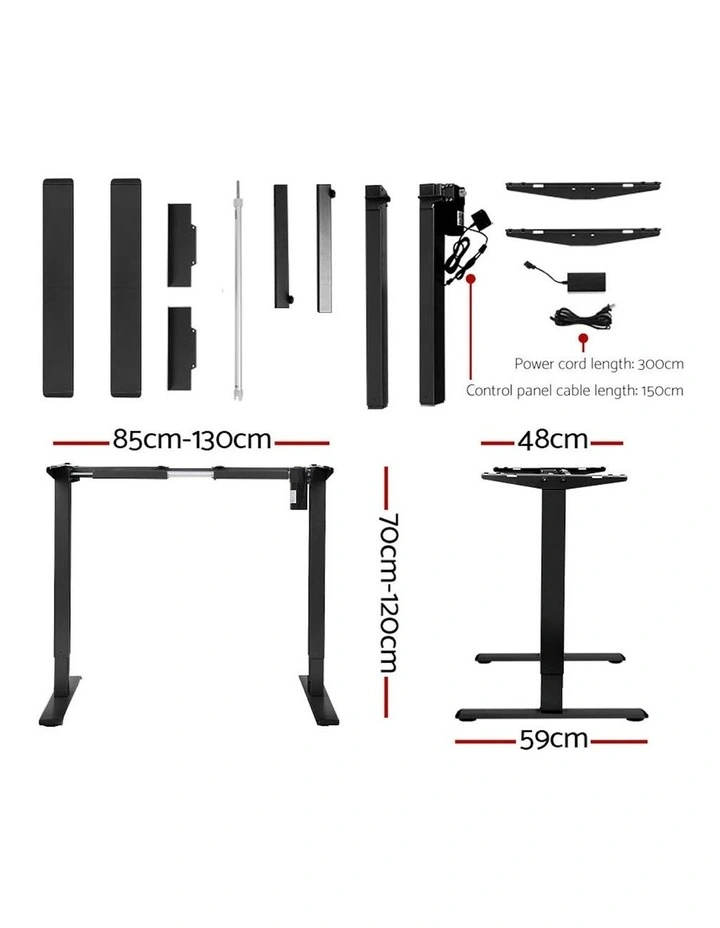 Electric Standing Desk in Brown/Black image 3