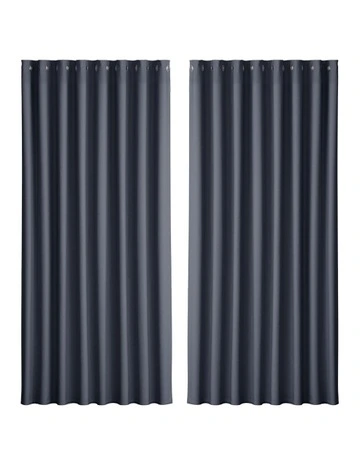 2X Blockout Curtain Eyelet in Charcoal