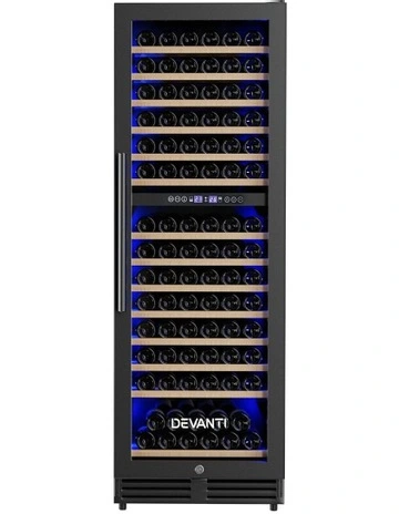 Devanti Wine Fridge Cooler Dual Zone 154 Bottles