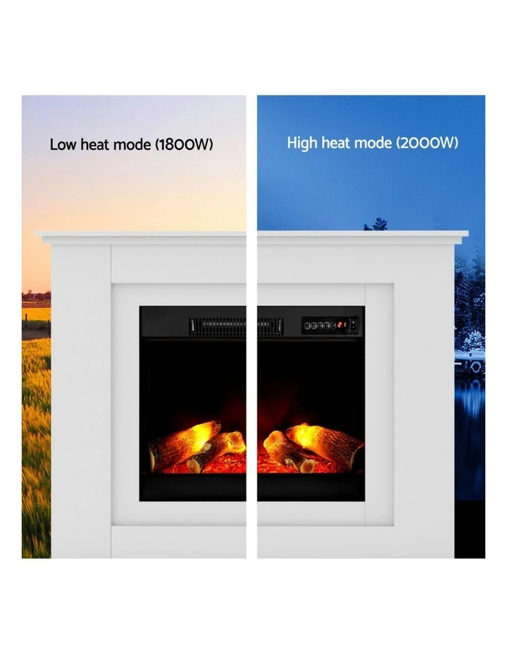 Electric Fireplace Fire Heater 2000W in White image 4