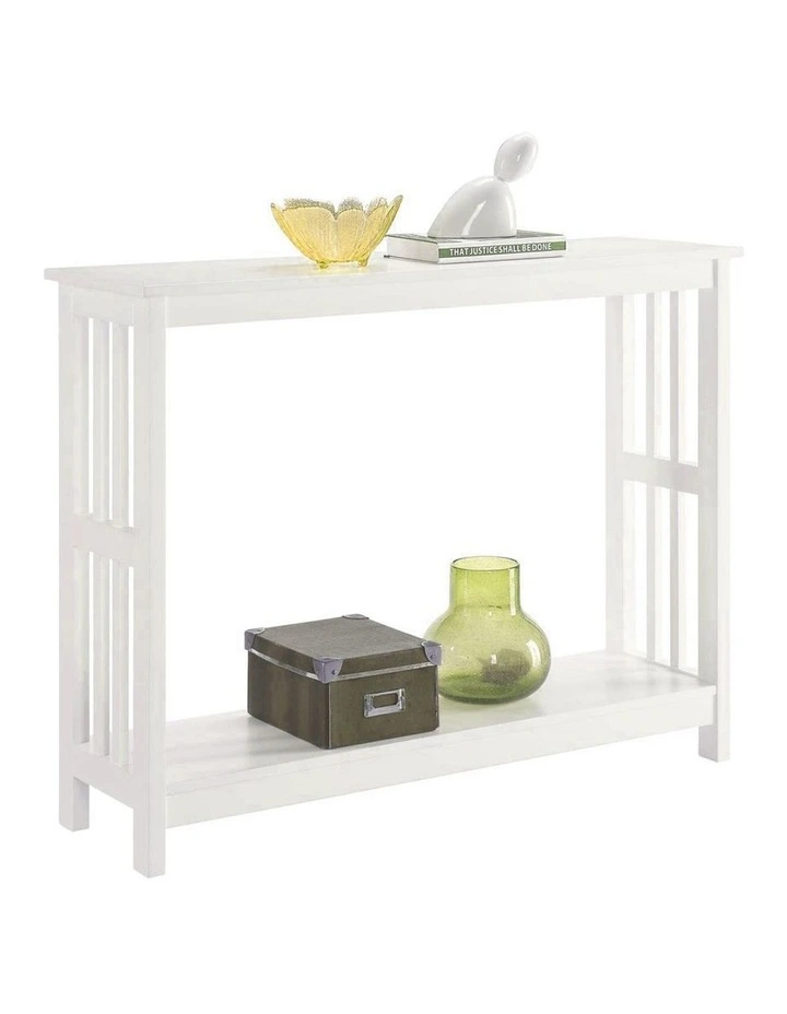 Mission 2 Tier Console Table in White image 3