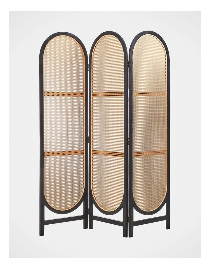 Kojo 3 Panel Room Screen in Black image 1