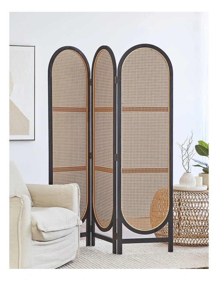 Kojo 3 Panel Room Screen in Black image 2