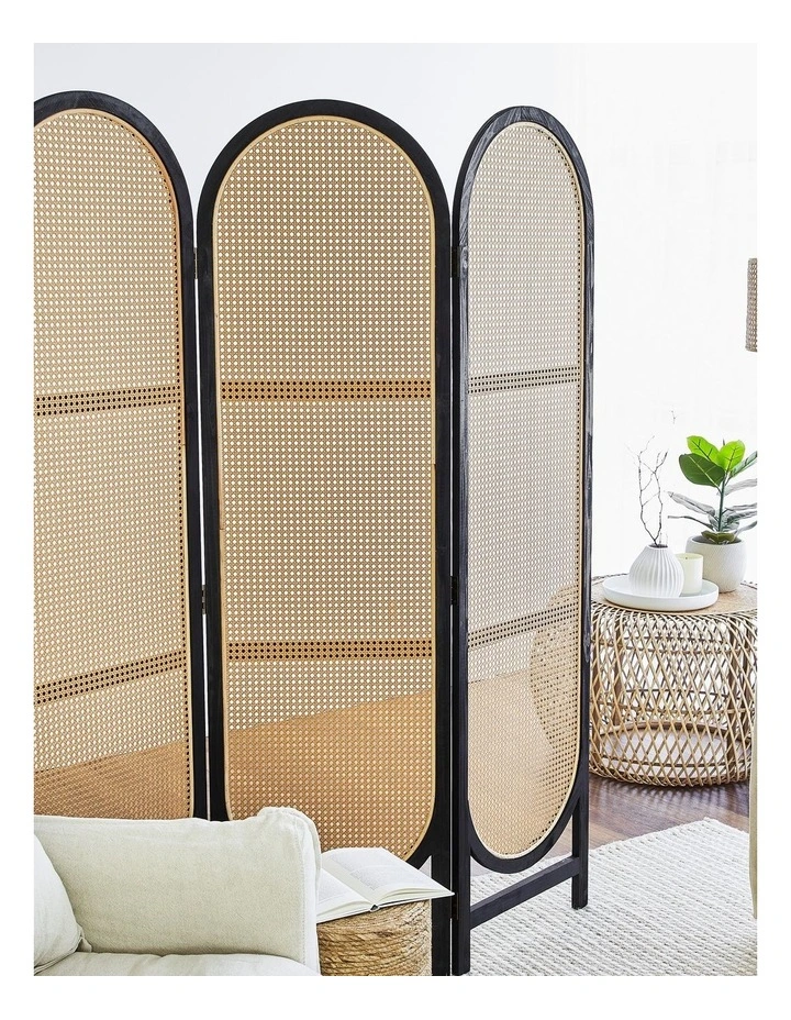 Kojo 3 Panel Room Screen in Black image 4