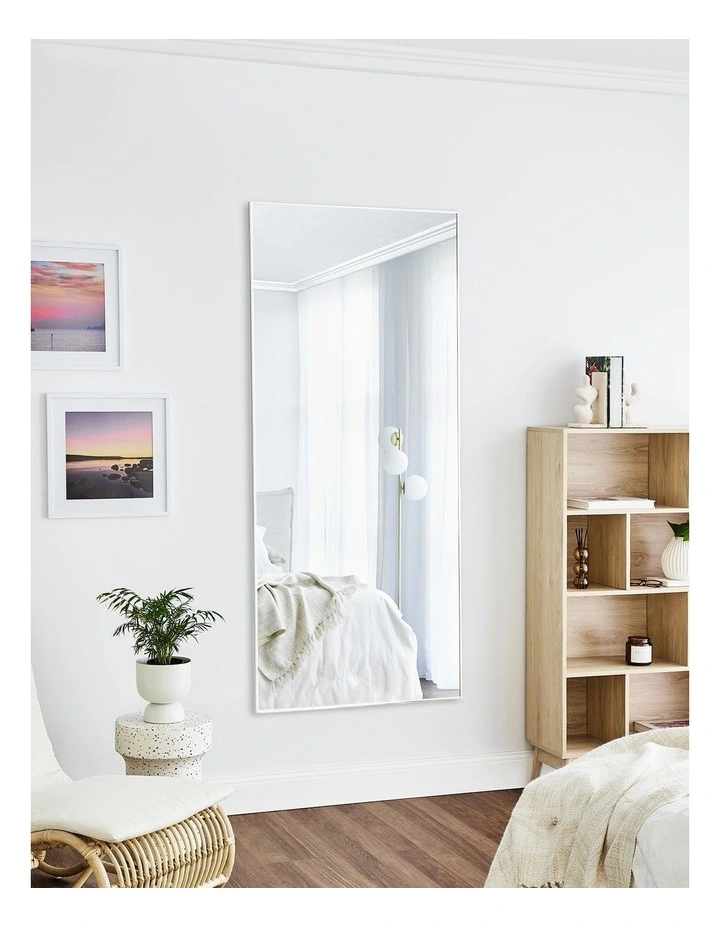 Elle XL Rectangle Mirror 180cm in White image 4
