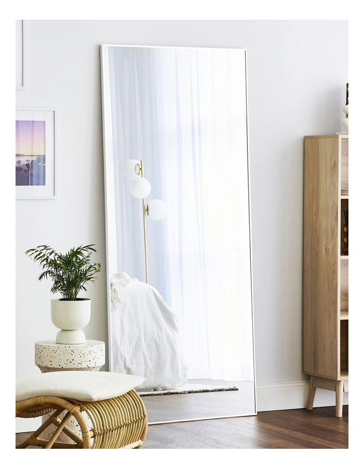 Elle XL Rectangle Mirror 180cm in White image 7