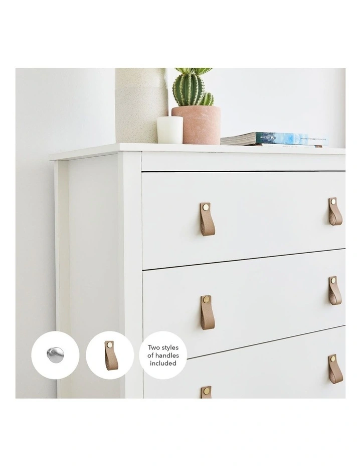 Gemini Chest of 3 Drawers 80cm in White image 4
