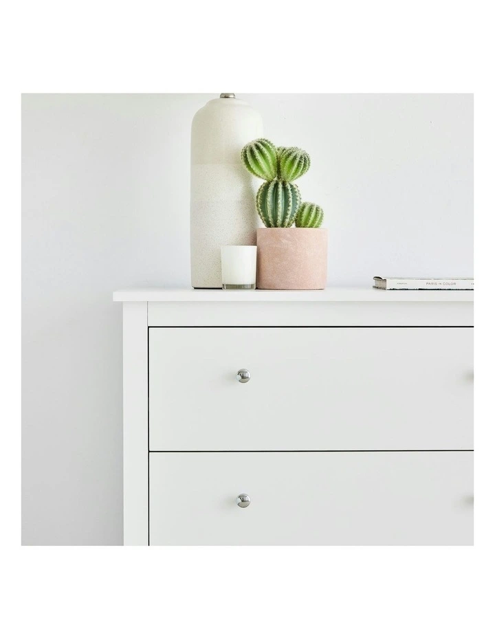 Gemini Chest of 3 Drawers 80cm in White image 6