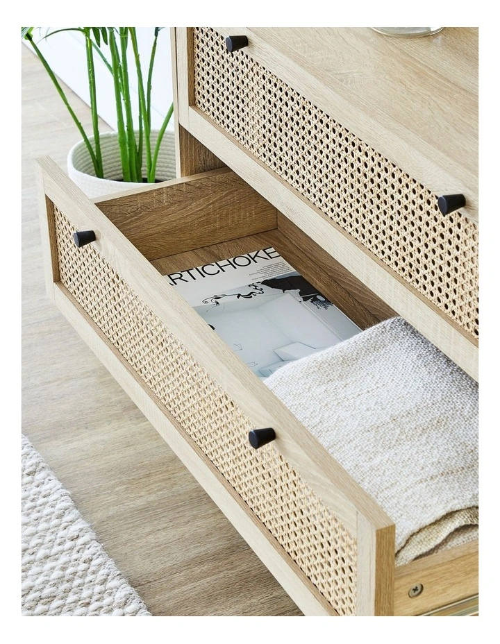 Oahu Rattan Chest of 3 Drawers 90cm in Natural image 5