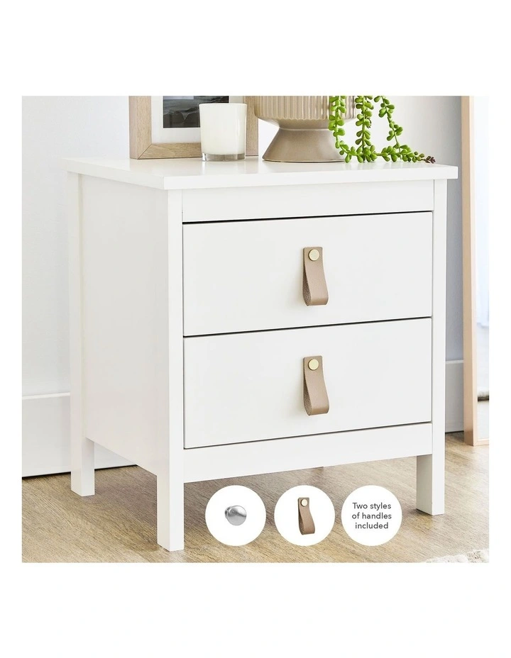 Gemini Bedside Table 35cm in White image 6