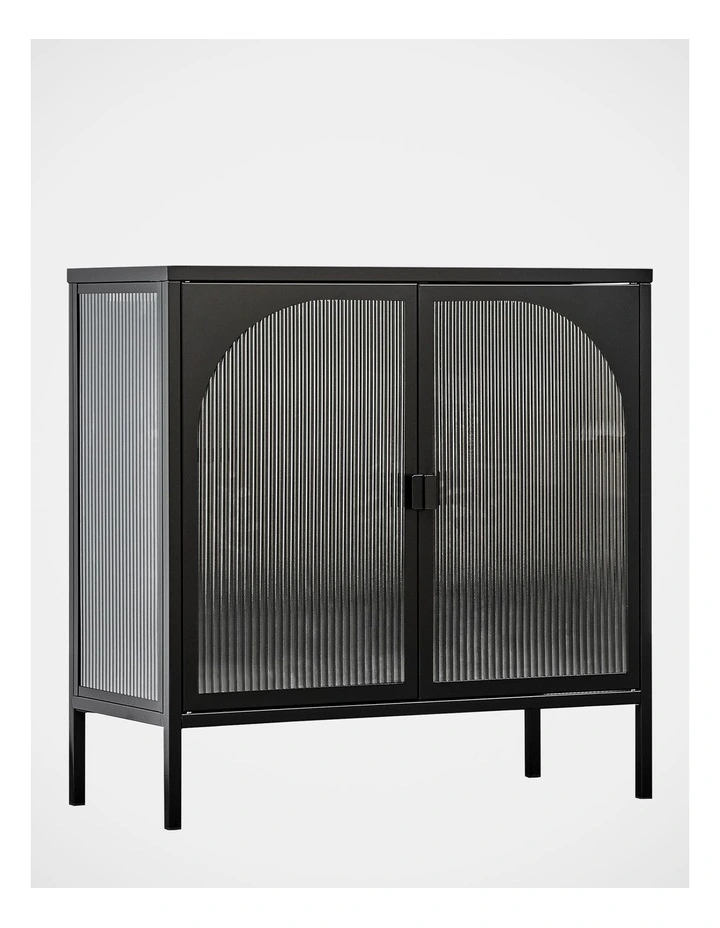 Eve Modern Metal Cabinet 80cm in Black image 1