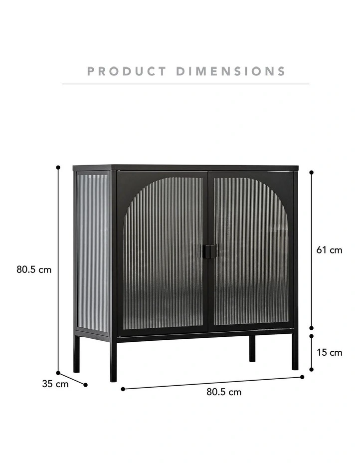 Eve Modern Metal Cabinet 80cm in Black image 3
