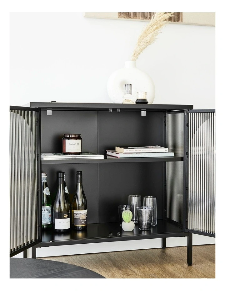 Eve Modern Metal Cabinet 80cm in Black image 4